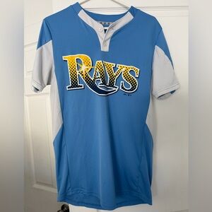 Tampa Bay Rays Majestic Blue and White Jersey men’s Small